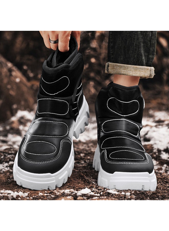 Flying in the snow Snow Flying 25 Years Winter Fleece Warm Thick Sole Snow Boots Fashion High Top Cotton Boots Casual Workwear Men's And Women's Boots - Image 3