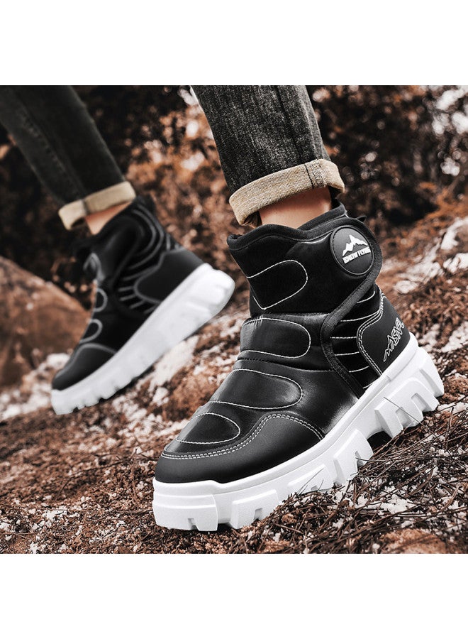 Flying in the snow Snow Flying 25 Years Winter Fleece Warm Thick Sole Snow Boots Fashion High Top Cotton Boots Casual Workwear Men's And Women's Boots - Image 4