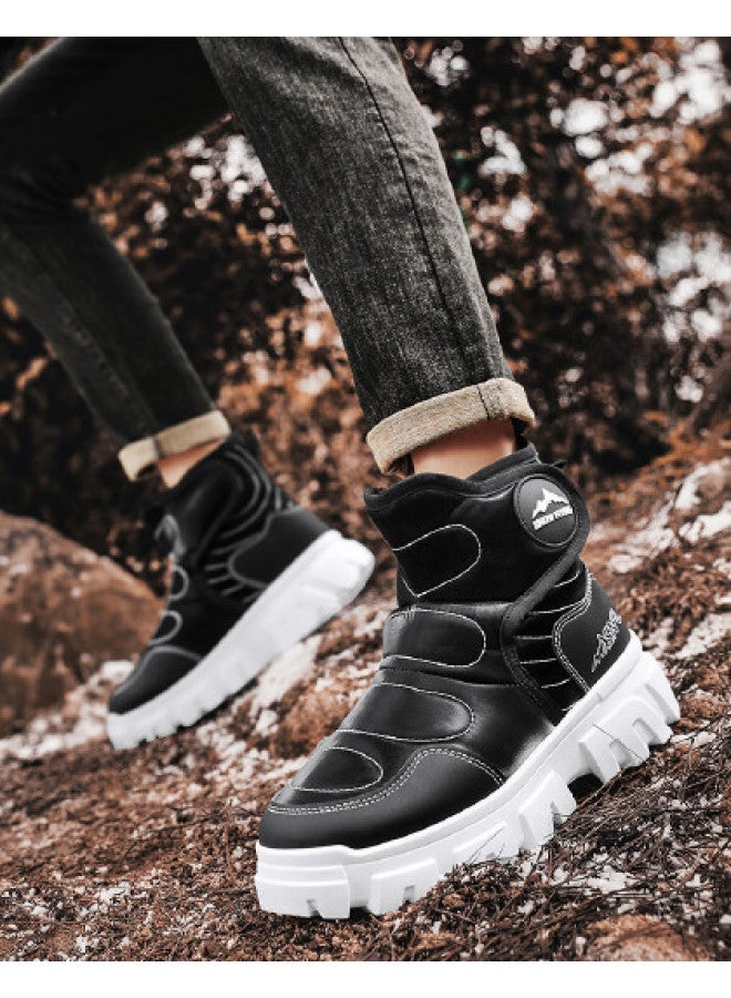 Flying in the snow Snow Flying 25 Years Winter Fleece Warm Thick Sole Snow Boots Fashion High Top Cotton Boots Casual Workwear Men's And Women's Boots - Image 1