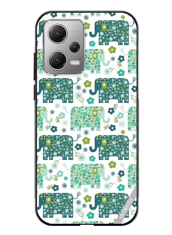 VR CREATIVE Protective Case Cover For Xiaomi Redmi Note 12 Cute Elephant Green Design Multicolour - Image 1