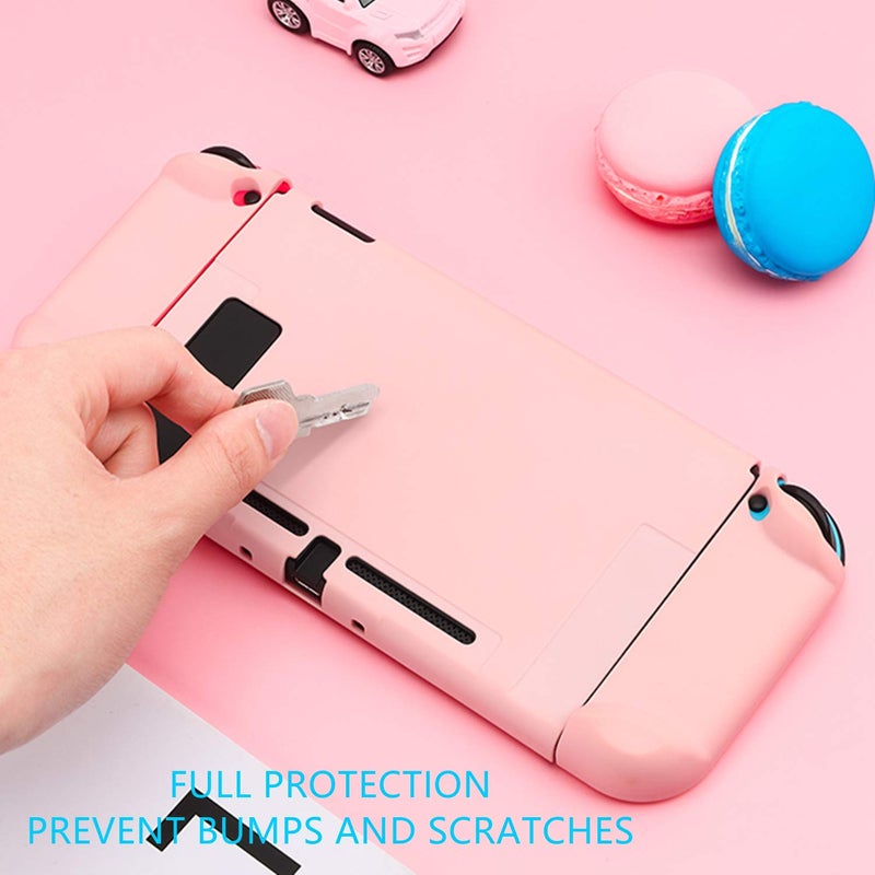 FANPL Pink Case for Nintendo Switch, Hard Shell Cute Protective Case Cover for Switch and Joy Con Controller with 2 Flower Thumb Grips - Comfortable Touch (Sakura Pink) - Image 3