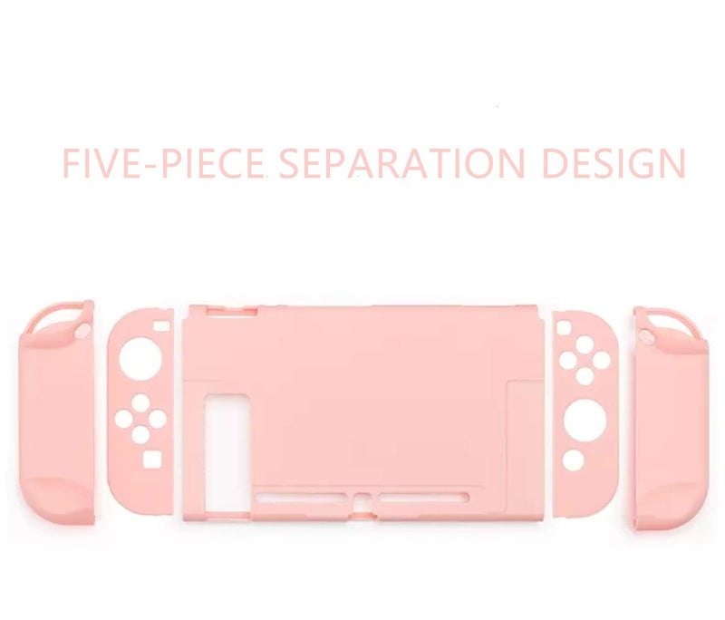 FANPL Pink Case for Nintendo Switch, Hard Shell Cute Protective Case Cover for Switch and Joy Con Controller with 2 Flower Thumb Grips - Comfortable Touch (Sakura Pink) - Image 5