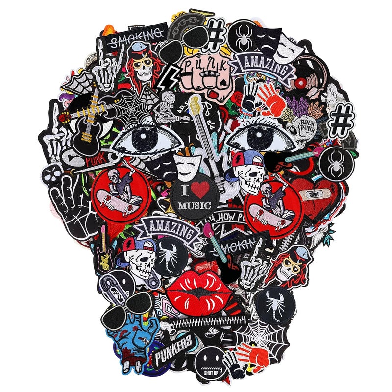 Meneng Meneng Embroidered Patches Ironon Appliques 30pcs Assorted Embroidery Patch Sew on Decals for Jackets Clothing  - Image 1