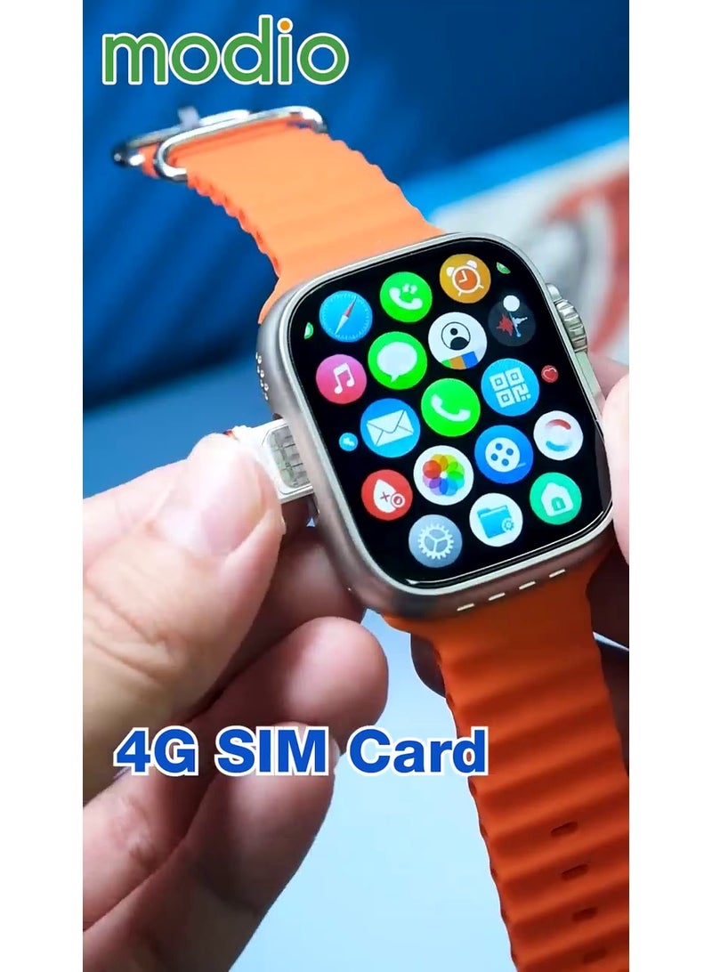 Modio ST11 Smart Watch 2.2 Inch Large Screen Display and 4G Sim Card Slot with 3 Pair Straps for Ladies and Gents(Gold) - Image 5