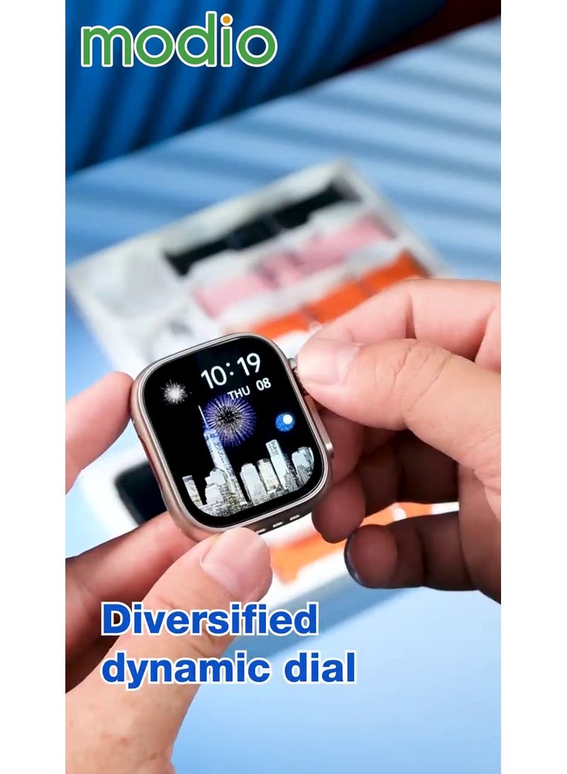 Modio ST11 Smart Watch 2.2 Inch Large Screen Display and 4G Sim Card Slot with 3 Pair Straps for Ladies and Gents(Gold) - Image 3