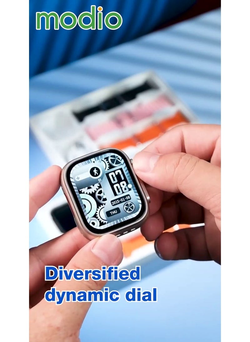 Modio ST11 Smart Watch 2.2 Inch Large Screen Display and 4G Sim Card Slot with 3 Pair Straps for Ladies and Gents(Gold) - Image 4