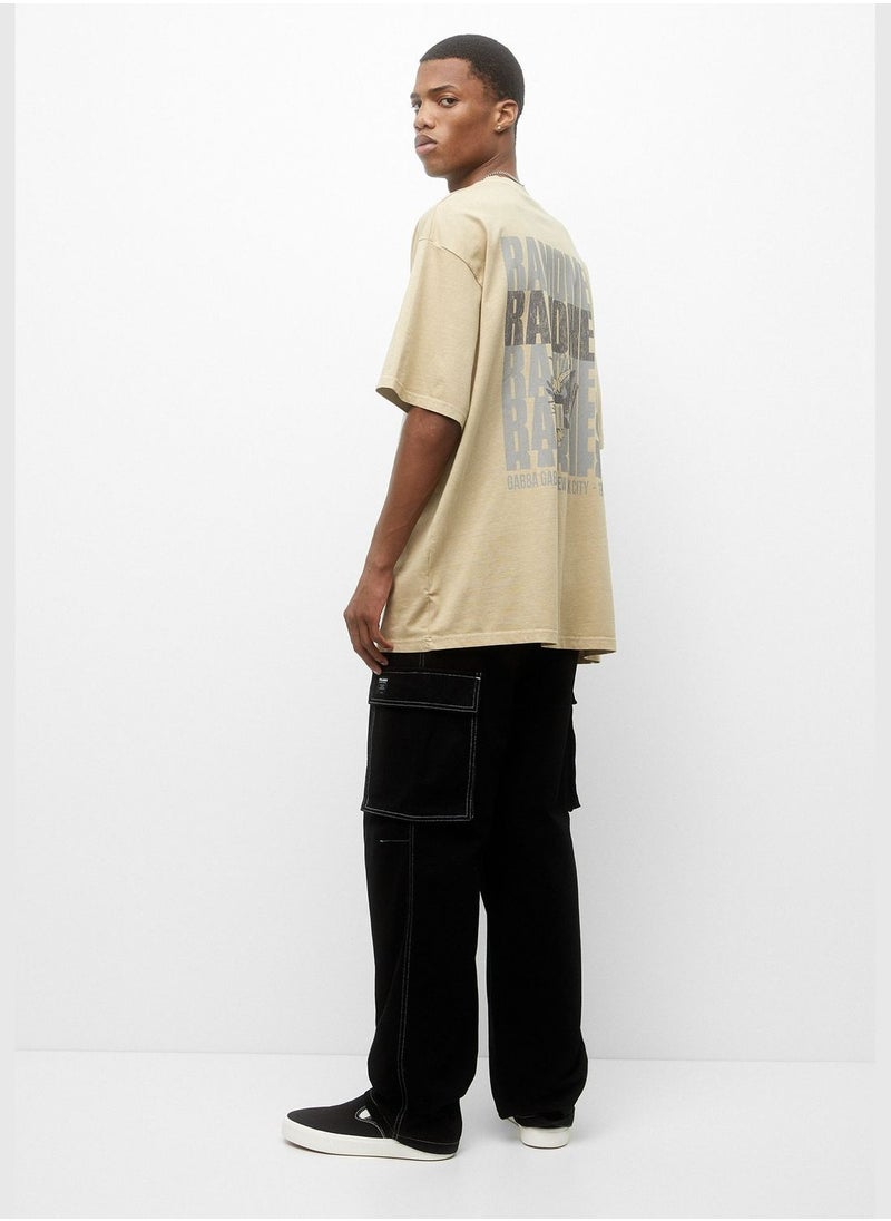 PULL&BEAR - Garment dye Ramones T-shirt - Image 1