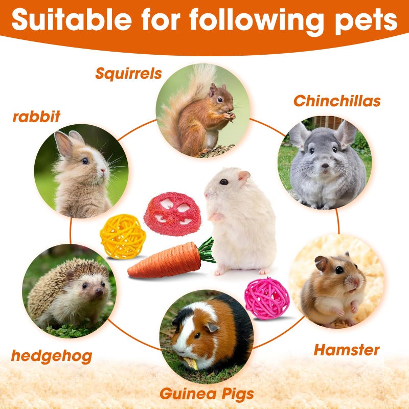 Jorewood 21 Pcs Rabbit Chew Toys for Teeth, Natural Bunny Toys Peach Wood Grass Timothy Sticks Chew and Treat for Guinea Pigs Hamster Chinchillas and Other Small Pets - Image 2
