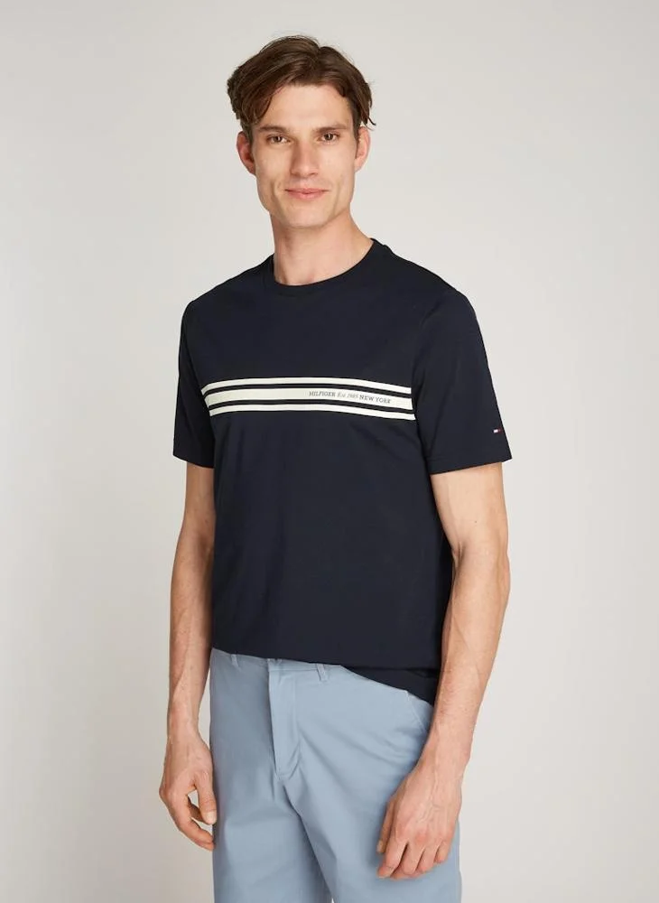 تومي هيلفيغر Stripe Crew Neck T-Shirt