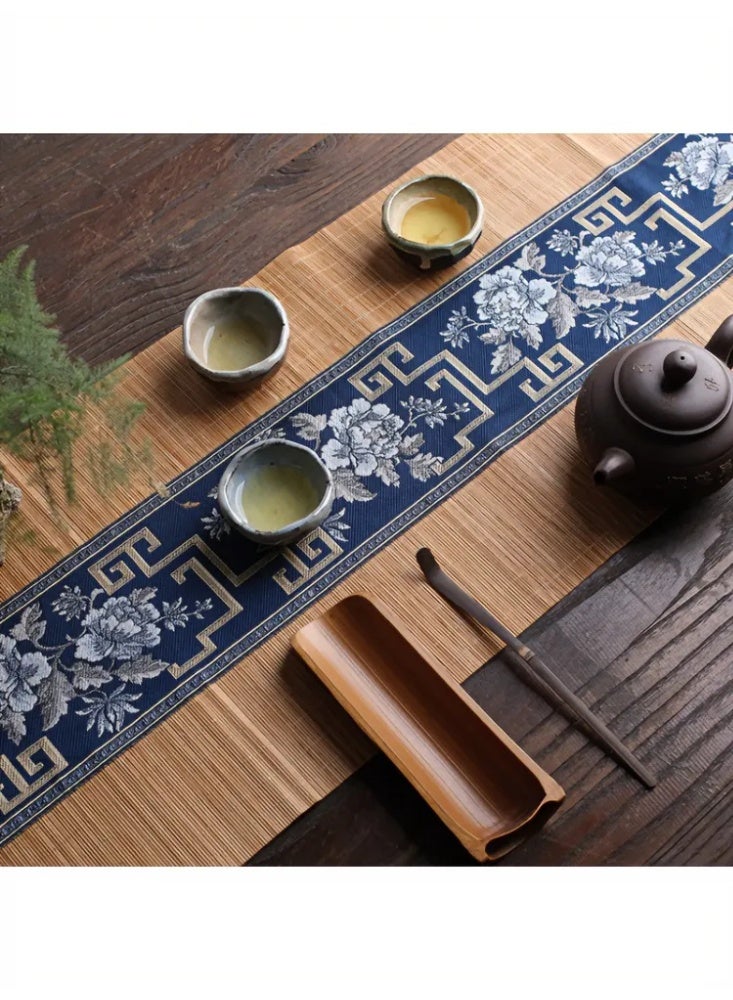 منسق طاولة صيني كبير من البامبو والمقمشة، حامل ساخن مقاوم للحرارة - Image 3