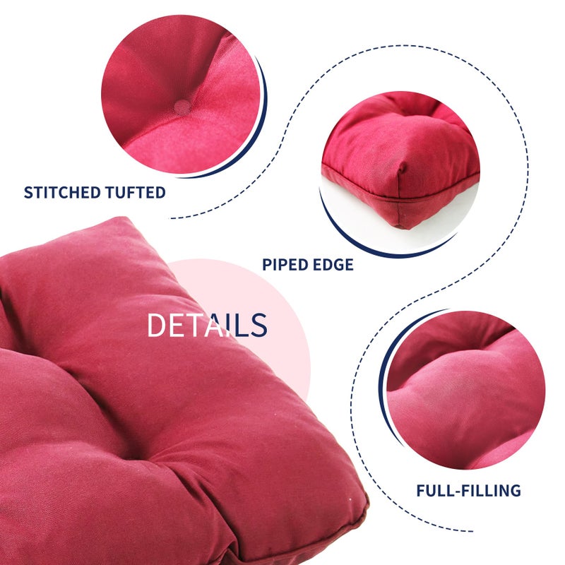 IPYNBAP Outdoor Bench Cushion, 48x18x5 Inch, Waterproof Bench Cushion for Outdoor/Indoor Furniture, Tufted Patio Bench Seat Cushion, Fade Resistant Outdoor Cushions for Porch Swing Couch, Burgundy - Image 5