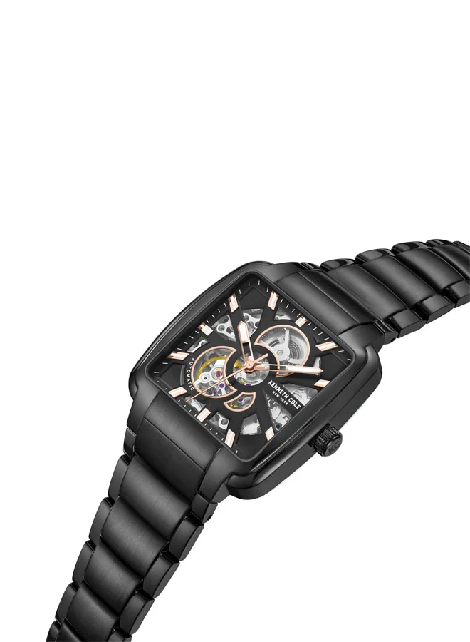 كينيث كول نيو يورك Kenneth Cole New York 40mm Automatic Men's Watch with Black Dial & Black Stainless Steel Bracelet