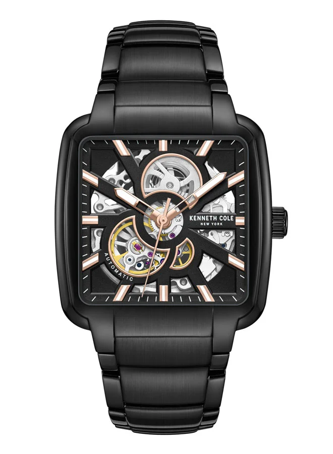 كينيث كول نيو يورك Kenneth Cole New York 40mm Automatic Men's Watch with Black Dial & Black Stainless Steel Bracelet