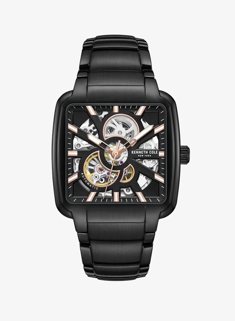 Kenneth Cole New York Kenneth Cole New York 40mm Automatic Men's Watch with Black Dial & Black Stainless Steel Bracelet