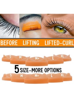 ICONSIAM Lash Lift Pad Eyelash Lift Shield 5 Sizes Perm Rod Diy Lash Lifting At Home Softer Perming Curlers Fit Eyes Reusable Silicone Roller Orange Flat C Curl Work With Glue Balm Very Well  - Image 4