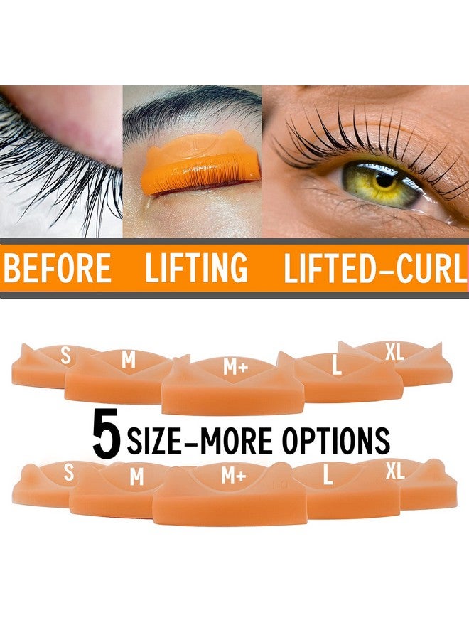 ICONSIAM Lash Lift Pad Eyelash Lift Shield 5 Sizes Perm Rod Diy Lash Lifting At Home Softer Perming Curlers Fit Eyes Reusable Silicone Roller Orange Flat C Curl Work With Glue Balm Very Well - Image 4