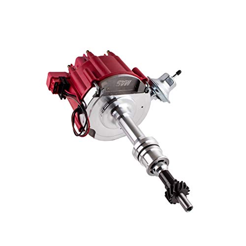MAS Ignition Distributor w/Cap & Rotor Compatible with Ford 351C 351M 400 429 460 HEI 65,000 Volt Coil KA-1046013 PE332U JM6506BL 351CBLHEI0 - Image 1