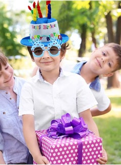 KASTWAVE Happy Birthday Hat,Birthday Hat with Birthday Glasses Plush Happy Birthday Cake Hat for Birthday Party Glasses for Girls Adults Party Decoration  - Image 2