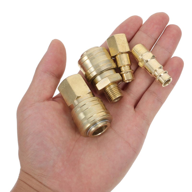 Copper Plated Quick Hose Connector Set 10pcs Air Compressor Fittings For Tool Repair - Image 4