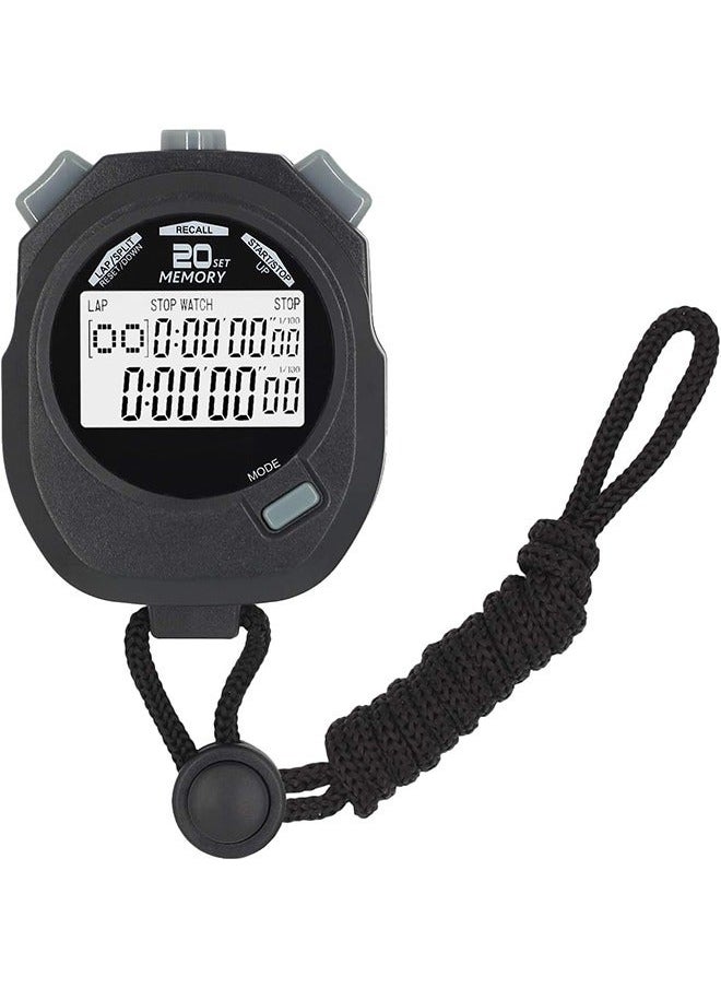 Arabest - Stopwatch, Countdown Timer and Stopwatch Record 20 Memories Lap Split Time with Tally Counter and Calendar Clock with Alarm for Sports Coaches and Referees - Image 1