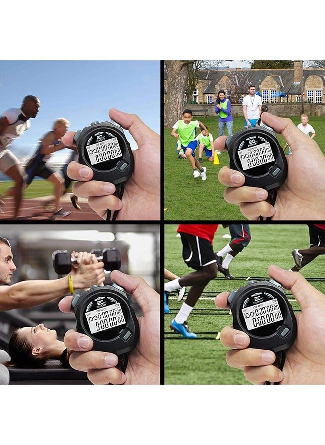 Arabest - Stopwatch, Countdown Timer and Stopwatch Record 20 Memories Lap Split Time with Tally Counter and Calendar Clock with Alarm for Sports Coaches and Referees - Image 1