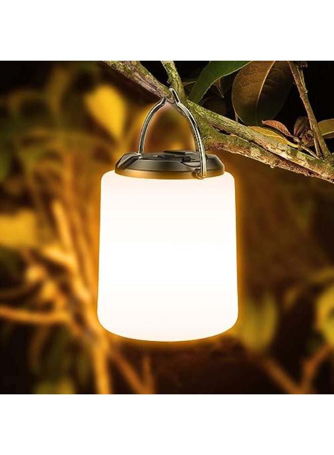 مصباح للتخييم قابل لإعادة الشحن ، بقوة 2000 ميلي امبير في الساعة، مصباح للتخييم لإضاءة ساطعة بسعة 3000 كلفن هادئة، قابل لتعديل 3 أوضاع إضاءة، وقت تشغيل 10+ ساعة، مصباح للتخييم مقاوم للماء - Image 1