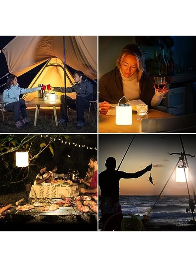 مصباح للتخييم قابل لإعادة الشحن ، بقوة 2000 ميلي امبير في الساعة، مصباح للتخييم لإضاءة ساطعة بسعة 3000 كلفن هادئة، قابل لتعديل 3 أوضاع إضاءة، وقت تشغيل 10+ ساعة، مصباح للتخييم مقاوم للماء - Image 5