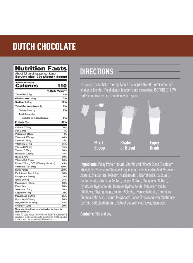 Isopure Isopure Protein Powder, Whey Isolate with Vitamin C & Zinc for Immune Support, 25g Protein, Low Carb & Keto Friendly, Flavor: Dutch Chocolate, 62 Servings, 4.5 Pounds (Packaging May Vary) - Image 5