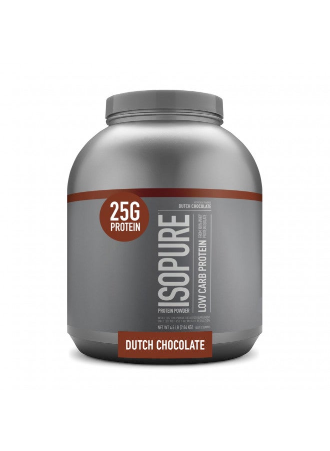 Isopure Isopure Protein Powder, Whey Isolate with Vitamin C & Zinc for Immune Support, 25g Protein, Low Carb & Keto Friendly, Flavor: Dutch Chocolate, 62 Servings, 4.5 Pounds (Packaging May Vary) - Image 1