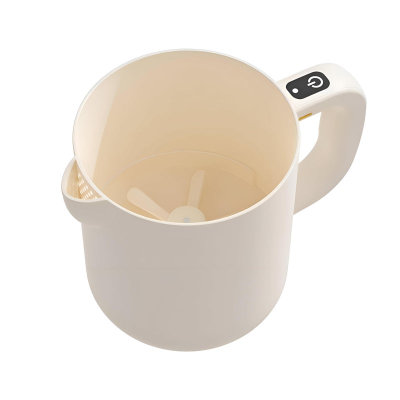 Multi-Function Electric Egg Churn - Cordless handheld mixer with built-in filter plate for whipping eggs, sauces, and smoothies in seconds, perfect for quick kitchen prep. (Beige) - Image 1