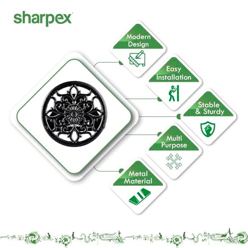 Sharpex DIY Hose Hanger - Ornamental Garden Pipe Holder Wall Mounted for Hotel, Backyard and Outdoor - Heavy Duty Metal Portable Irrigation Hose Holder (Black 6) - Image 5