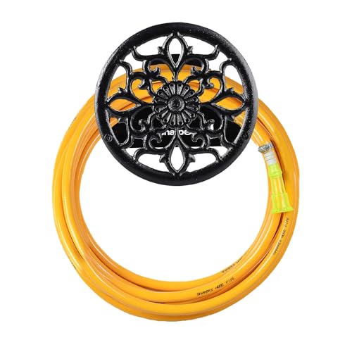 Sharpex DIY Hose Hanger - Ornamental Garden Pipe Holder Wall Mounted for Hotel, Backyard and Outdoor - Heavy Duty Metal Portable Irrigation Hose Holder (Black 6) - Image 1