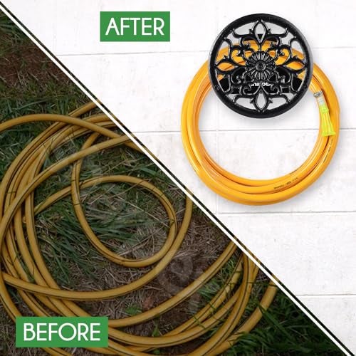 Sharpex DIY Hose Hanger - Ornamental Garden Pipe Holder Wall Mounted for Hotel, Backyard and Outdoor - Heavy Duty Metal Portable Irrigation Hose Holder (Black 6) - Image 4