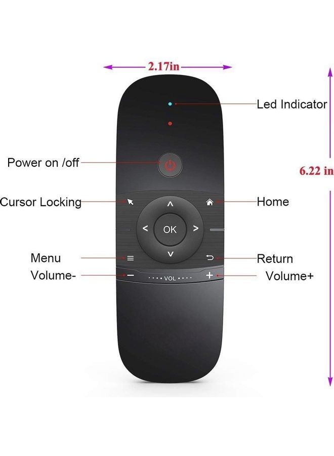 Loquat W1 Wireless Keyboard And Air Mouse Remote Controller Black - Image 2