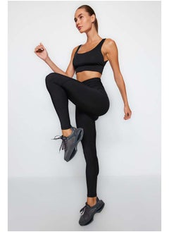 trendyol Black Compression Full Length Knitted Sports Leggings TWOSS21TA0023  - Image 4