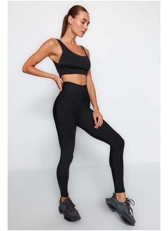 trendyol Black Compression Full Length Knitted Sports Leggings TWOSS21TA0023  - Image 3