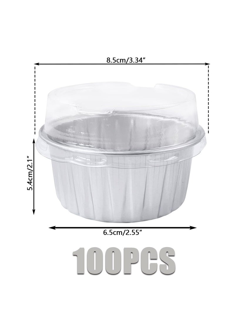 100Pcs Aluminum Cups with Lids,5oz Disposable Ramekin Baking Cups Muffin Liners Mini Pie Pans Foil Cupcake Containers for Christmas Party Wedding,Silver - pzsku/ZCA6B127069887E7C5671Z/45/_/1736835894/18222a6f-5c2b-41d3-86fb-ebc8701c72c5