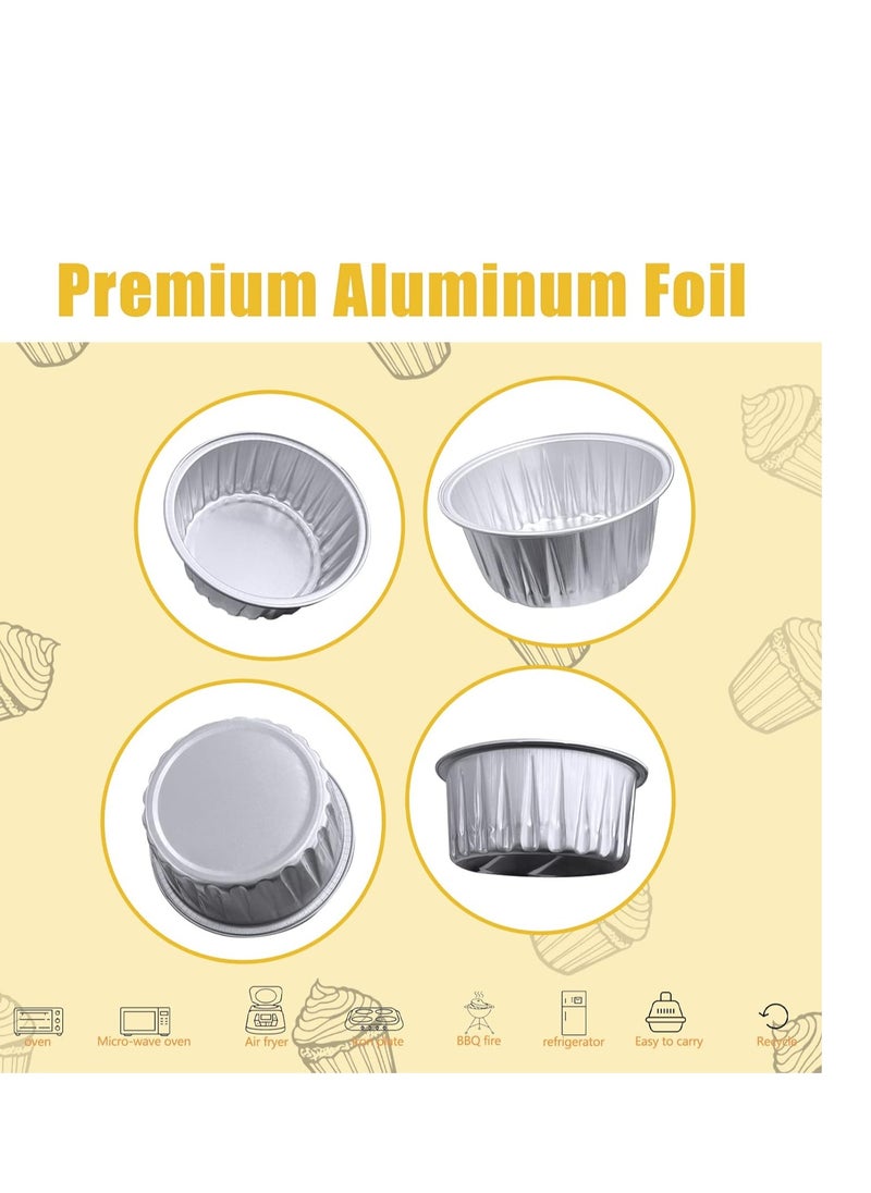 100Pcs Aluminum Cups with Lids,5oz Disposable Ramekin Baking Cups Muffin Liners Mini Pie Pans Foil Cupcake Containers for Christmas Party Wedding,Silver - pzsku/ZCA6B127069887E7C5671Z/45/_/1736835915/798aba03-cbf2-43ff-b17c-b8e61c301230