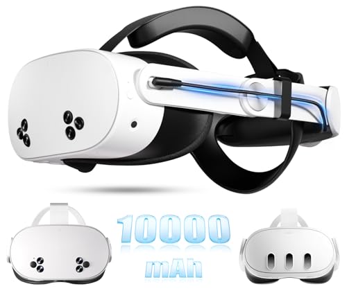 Saqico 10000mAh Battery Head Strap for Meta Quest 3/3S - Elite Strap with Battery Pack Accessories Fast Charger to Extend Quest 3/3S 2-4H Playtime - VR Stocking Stuffers for Men - Mens Stocking Stuffers - Image 1