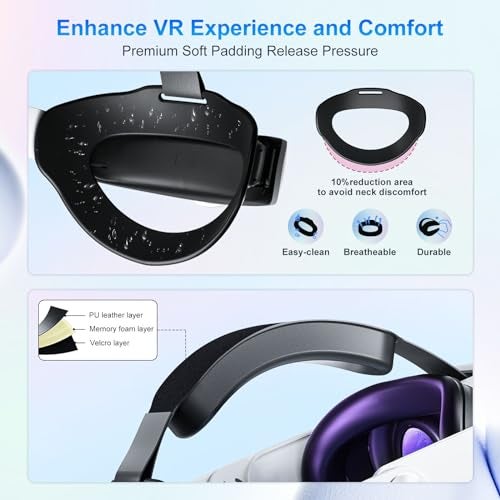 Saqico 10000mAh Battery Head Strap for Meta Quest 3/3S - Elite Strap with Battery Pack Accessories Fast Charger to Extend Quest 3/3S 2-4H Playtime - VR Stocking Stuffers for Men - Mens Stocking Stuffers - Image 5