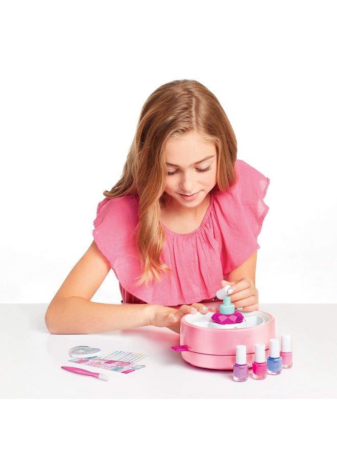 Make It Real Light Magic Nail Dryer & Polish Set for Girls & Teens - 5 Vibrant Nail Colors, Art Stickers, Nail File, Cuticle Pusher & Dryer - Water-Based, Non-Toxic Polish Perfect Spa Day Manicures Make it Real  - Image 5