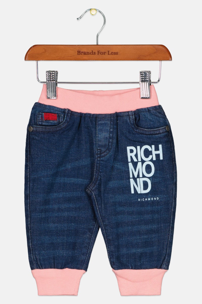 JOHN RICHMOND Toddlers Boy Regular Fit Graphic Jeans, Blue/Pink - Image 1