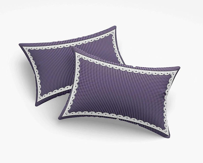 PURE COMFORT ملاءة سرير مزدوجة سوبر كينغ بحجم 210TC قطن تويل بجودة ممتازة مع 2 غطاء وسادة - Image 3