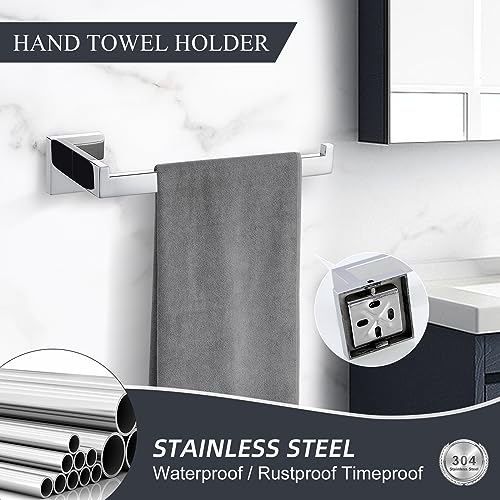 TURS 5-Piece Bathroom Hardware Set Polished Towel Bar Sets Include 23.4 Inch Towel Rail Hand Towel Bar Tissue Holder and 2 Towel Hooks, Stainless Steel Wall Mounted Towel Racks for Bathroom - Image 3