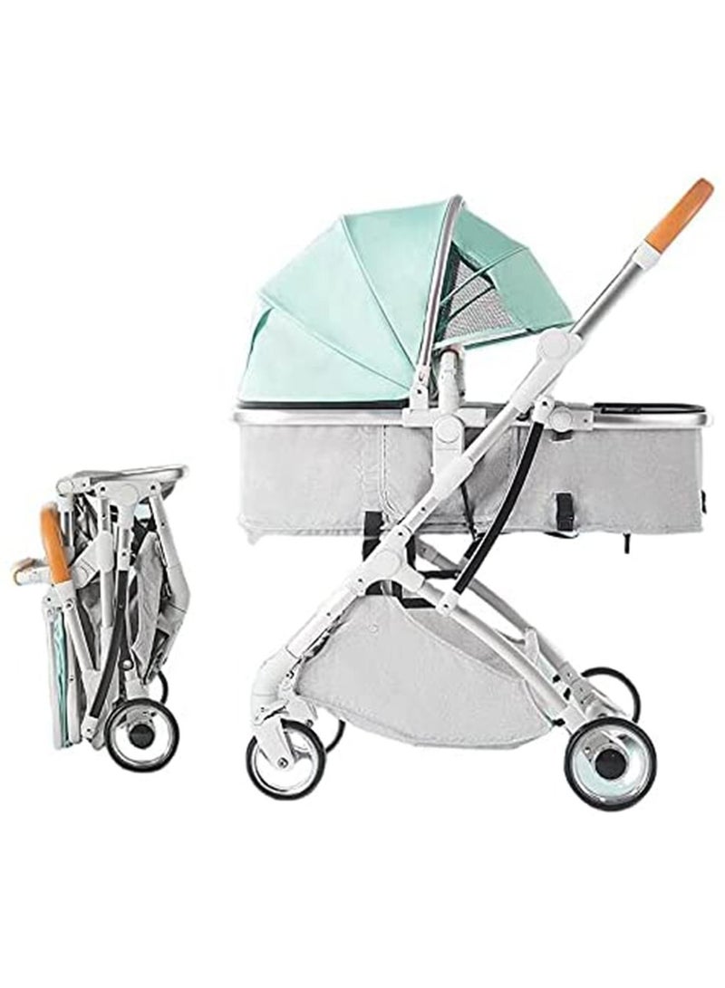 GT-Wheel Portable Baby Stroller Specific Design For Traveling, New Born baby pram, TR20 (Green)  - Image 1