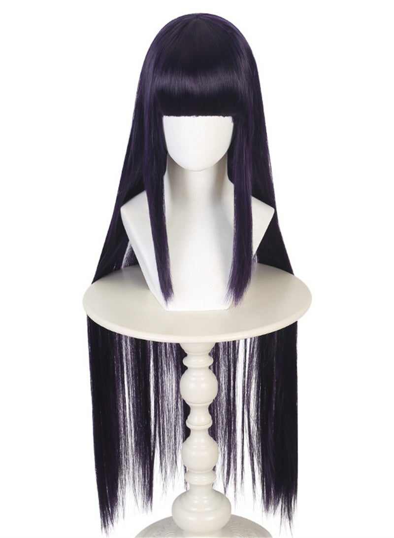 Naruto Hinata cos wig female dark blue costume long straight hair cosplay wig costumes dress up wig - Image 1