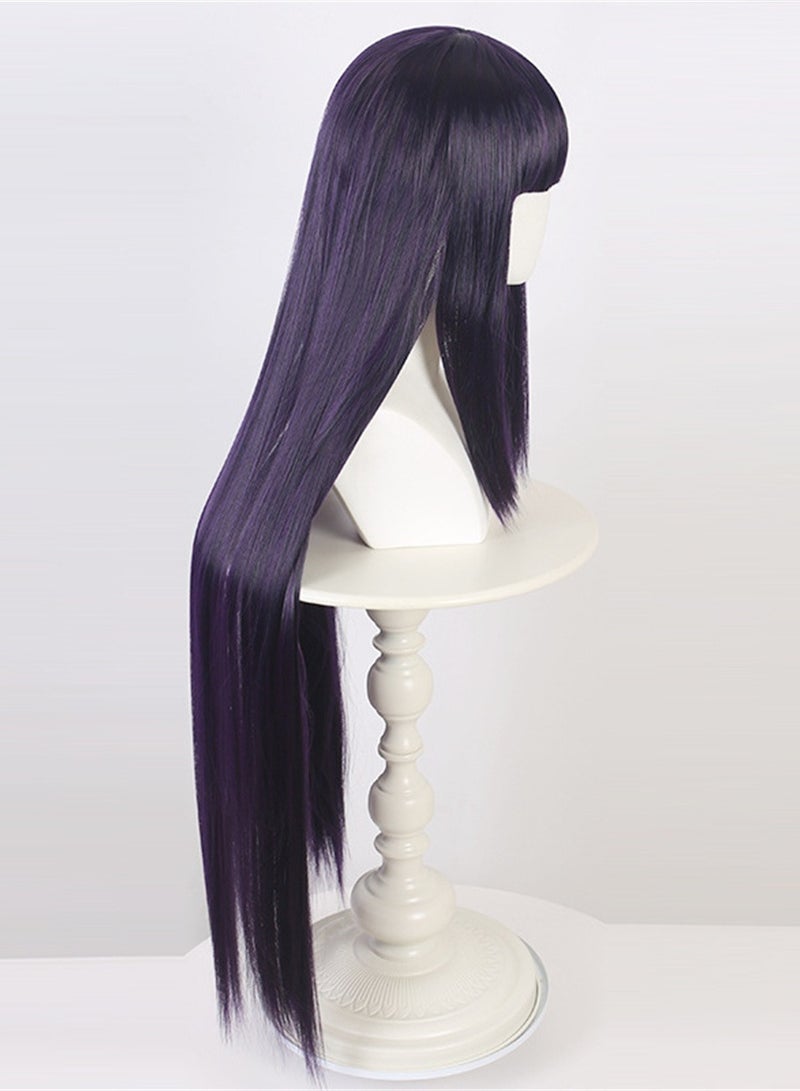 Naruto Hinata cos wig female dark blue costume long straight hair cosplay wig costumes dress up wig - Image 3