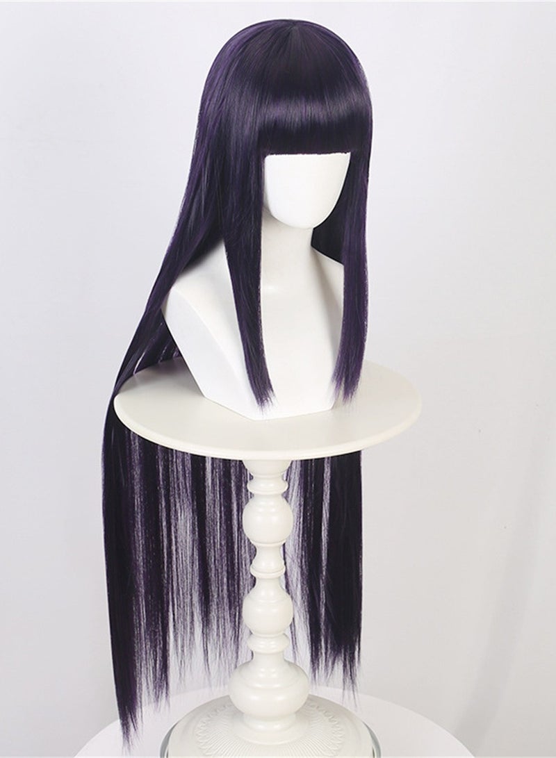 Naruto Hinata cos wig female dark blue costume long straight hair cosplay wig costumes dress up wig - Image 4
