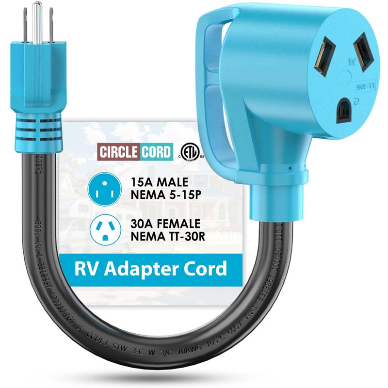 CircleCord 30A to 15A RV Adapter Cord with Grip Handle - Image 3