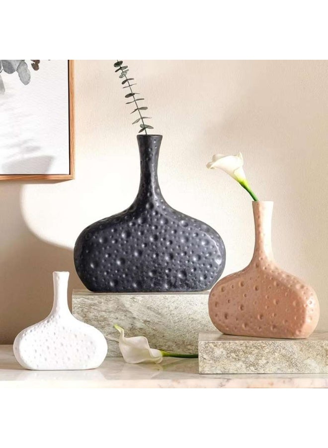 Pan Home Ceramic Fluted Decor Vase - Black - Image 3